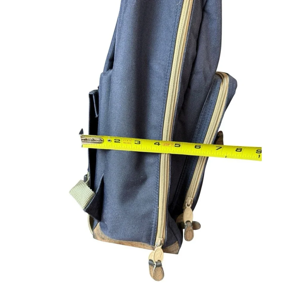 Vintage Duck Head Rolling Backpack Bookbag Navy Blue Tartan Carry on 17x14